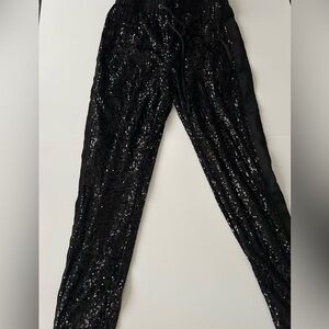 Rachel Zoe Midnight Black Sequin joggers